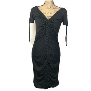 Shein black cinched coctail Dress XL Bodycon Stretch